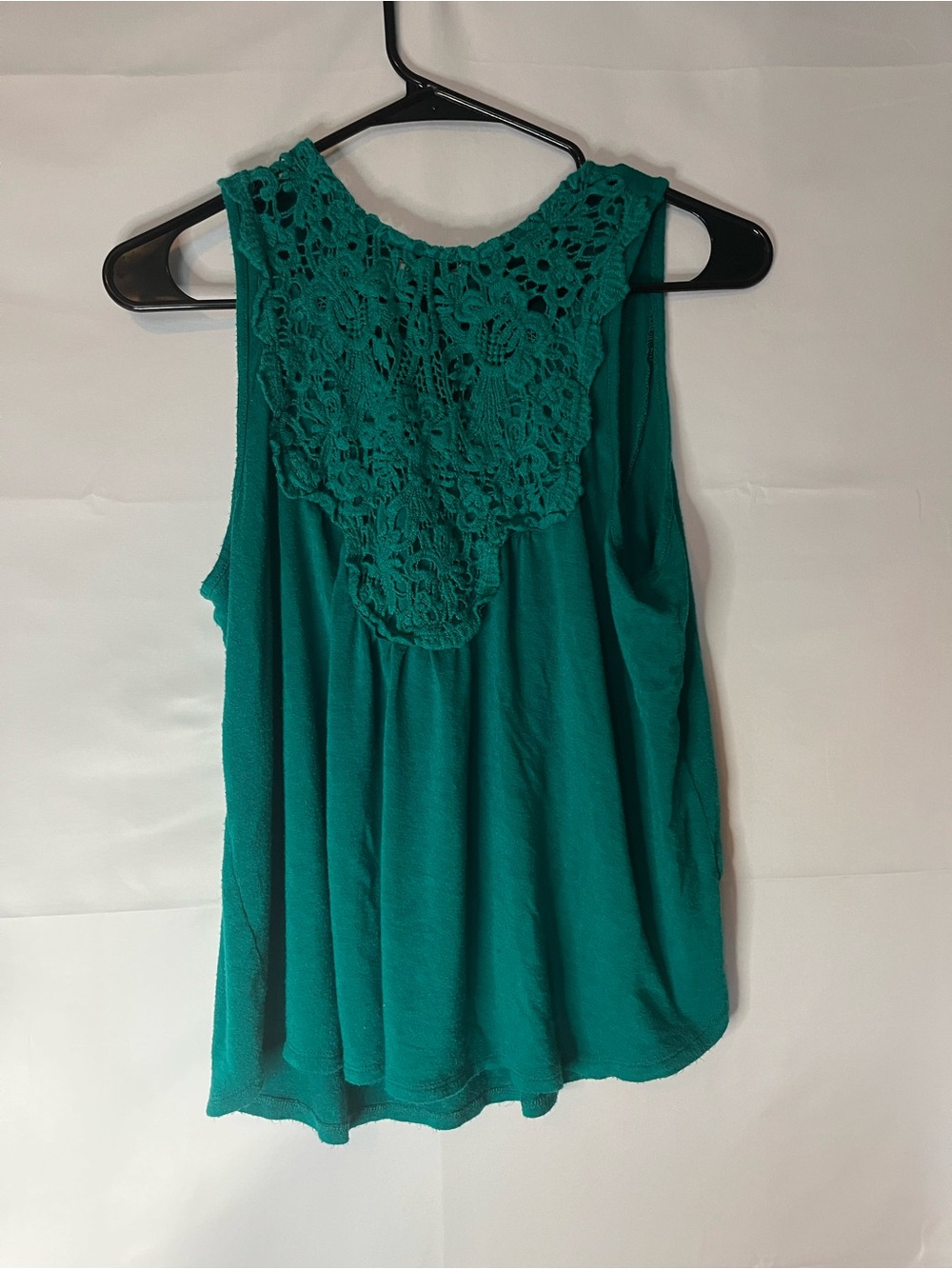 Maurices Green  Crochet Yoke Sleeveless Top